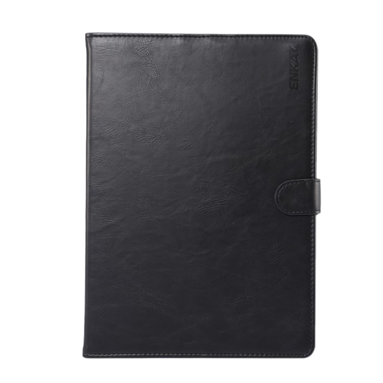 ENKAY for iPad 10.2 (2019) Crazy Horse Texture PU Leather Wallet Stand Auto-wake/sleep Casing Shell - Black-2