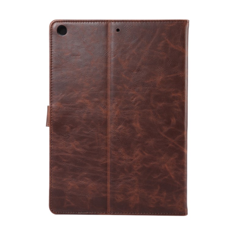 ENKAY for iPad 10.2 (2019) Crazy Horse Texture PU Leather Wallet Stand Auto-wake/sleep Casing Shell - Dark Brown-2