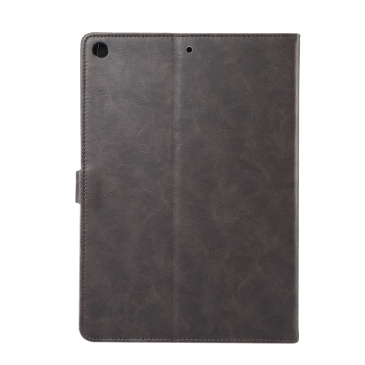 ENKAY for iPad 10.2 (2019) Crazy Horse Texture PU Leather Wallet Stand Auto-wake/sleep Casing Shell - Grey-2
