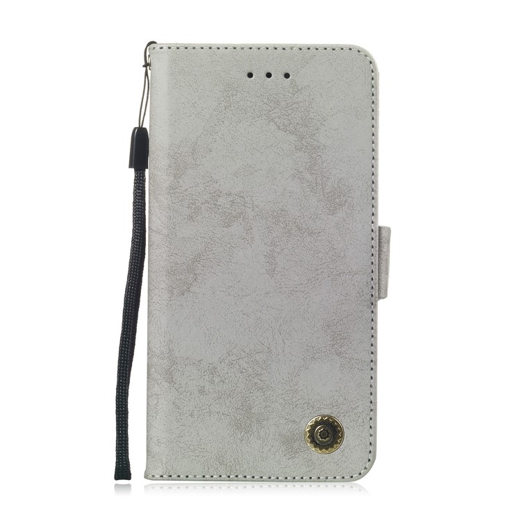 Retro Leather Wallet Case Shell for iPhone 11 6.1 inch - Grey-2