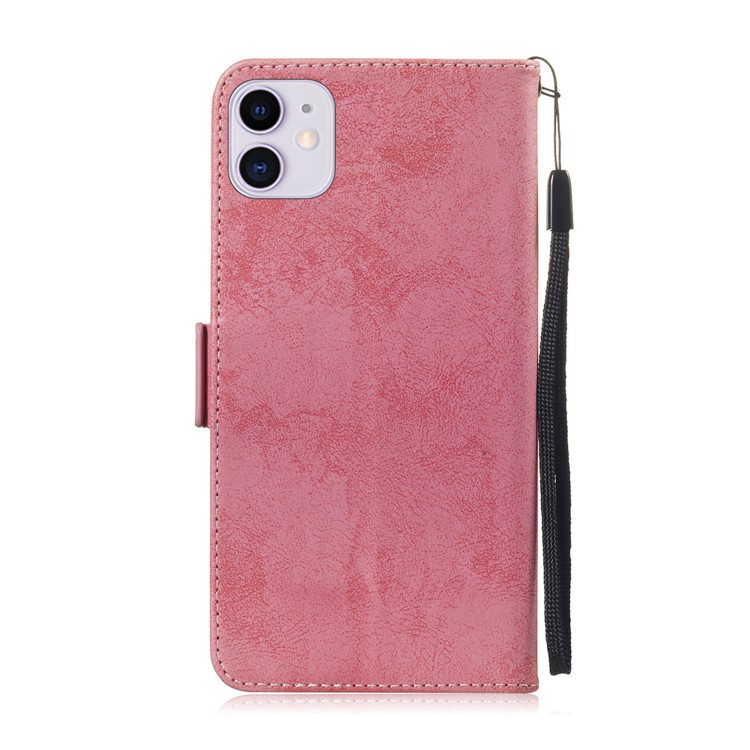 Retro Leather Wallet Case Shell for iPhone 11 6.1 inch - Pink-3