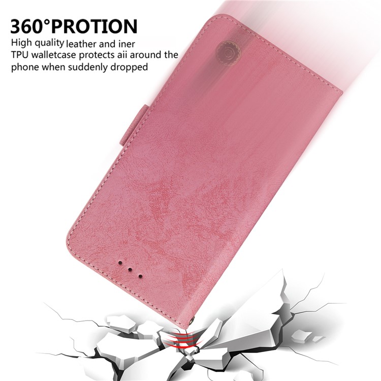 Retro Leather Wallet Case Shell for iPhone 11 6.1 inch - Pink-6