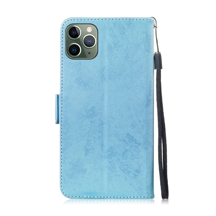 Retro Surface PU Leather Wallet Phone Cover for iPhone 11 Pro Max 6.5 inch - Baby Blue-3