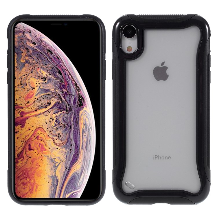 3 in 1 PC + TPU Stylish Casing Cell Shell for iPhone XR 6.1 inch - Black-1
