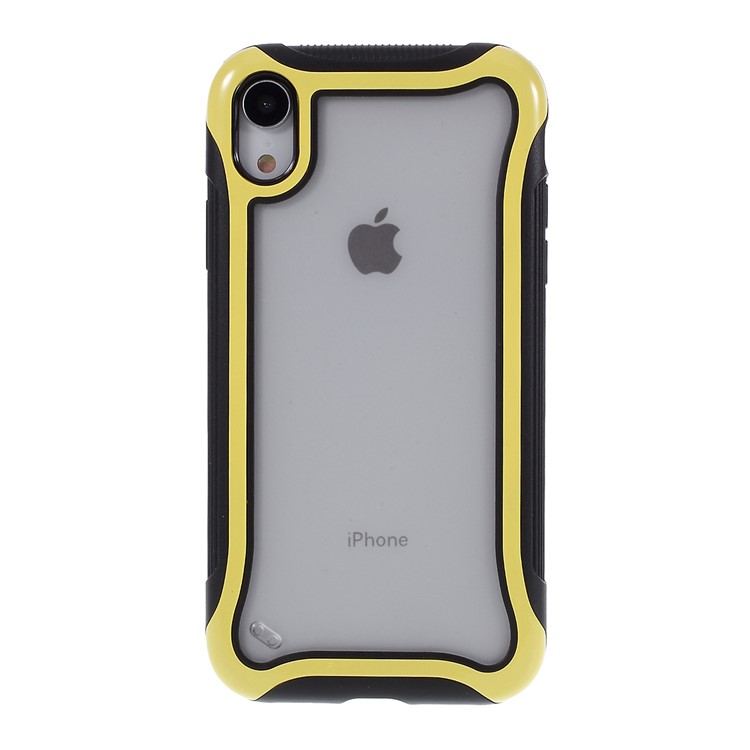 3 in 1 PC + TPU Stylish Casing Cell Shell for iPhone XR 6.1 inch - Yellow-1