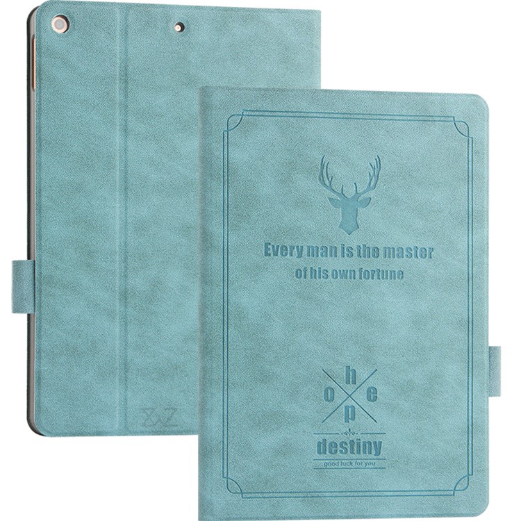 Deer Imprint Skin Ultra-thin PU Leather + PC Tablet Casing Shell for iPad 10.2 (2019) - Green-1