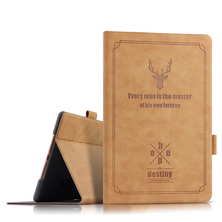 Deer Imprint Skin Ultra-thin PU Leather + PC Tablet Casing Shell for iPad 10.2 (2019) - Brown-7