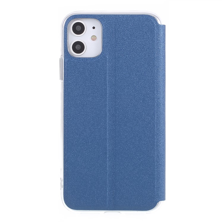 View Window Touch Slide Leather Stand Phone Cover Casing for iPhone 11 6.1 inch - Blue-2