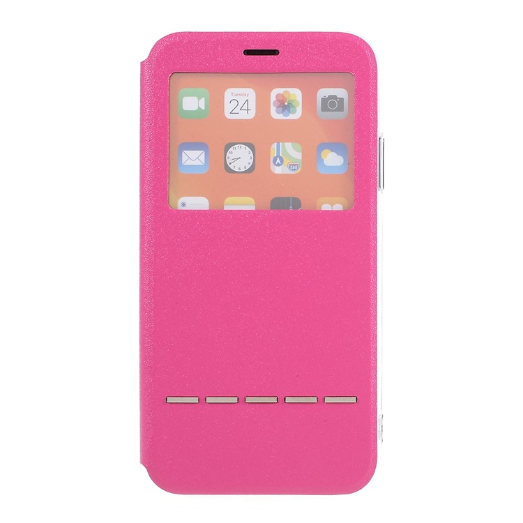Finestra In Pelle Tocco Di Scorrimento Del Basamento Del Telefono Cassa Copertura Per L'iphone 11 Da 6.1 Pollici - Rosa-6