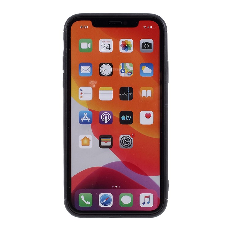 TIVOLAN PU Leather Coated TPU Phone Case with Ring Holder Kickstand for iPhone 11 6.1 inch - Grey-3