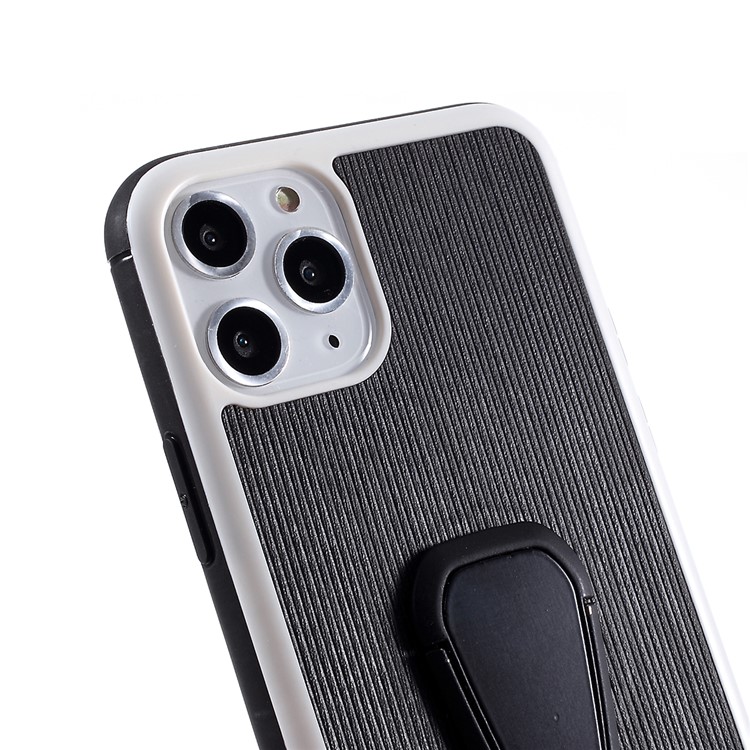 TIVOLAN PU Leather Coated TPU Cover with Ring Holder Kickstand for iPhone 11 Pro 5.8 inch - Black-4