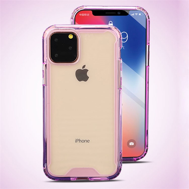 Impact Resistant TPU Frame + Acrylic Back Hybrid Case for iPhone 11 Pro Max 6.5 inch - Purple-1