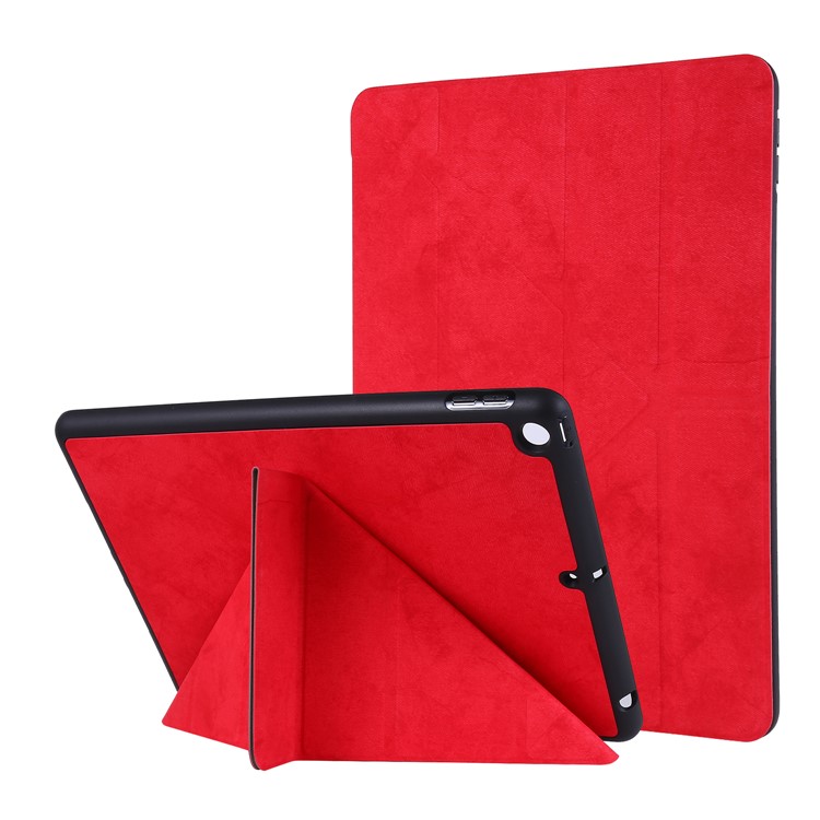 PU Leather Stand Tablet Case Shell with Pen Slot for iPad 10.2 (2019) - Red-1
