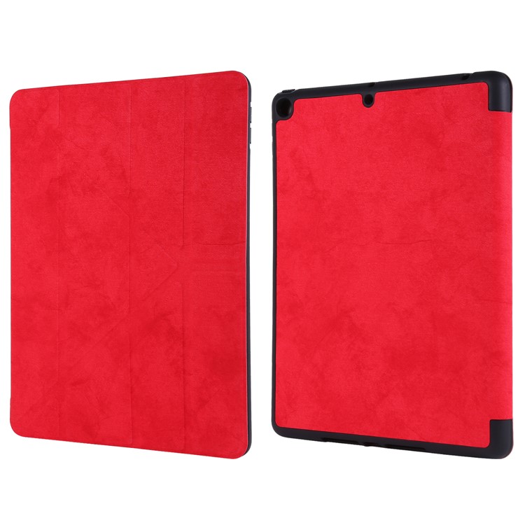 PU Leather Stand Tablet Case Shell with Pen Slot for iPad 10.2 (2019) - Red-4