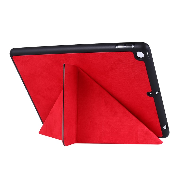 PU Leather Stand Tablet Case Shell with Pen Slot for iPad 10.2 (2019) - Red-6