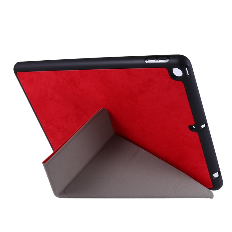 PU Leather Stand Tablet Case Shell with Pen Slot for iPad 10.2 (2019) - Red-7