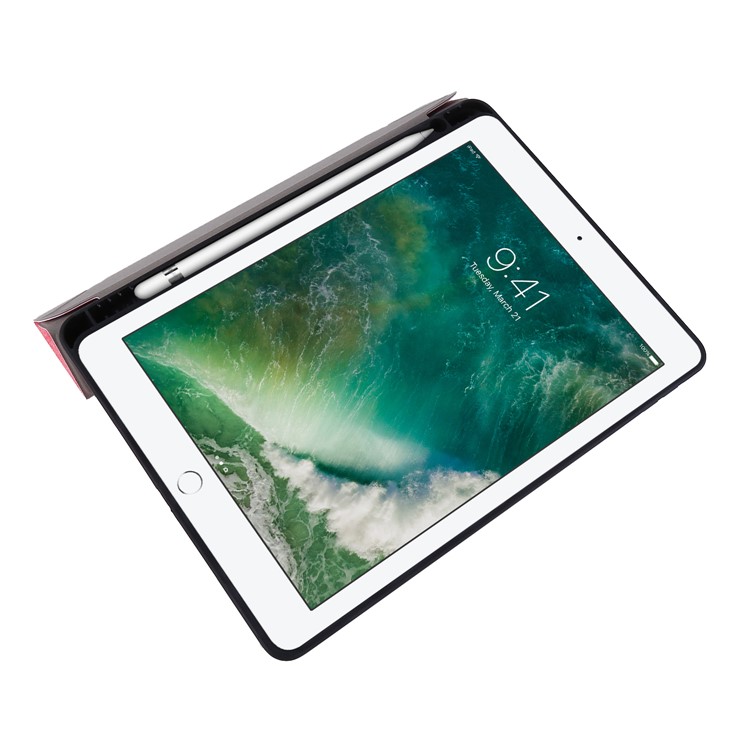 PU Leather Stand Tablet Case Shell with Pen Slot for iPad 10.2 (2019) - Pink-8