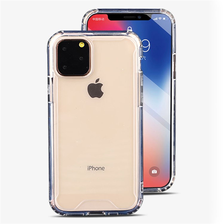 Shockproof TPU Frame + Acrylic Back Combo Shell for iPhone 11 Pro 5.8 inch - Transparent-1
