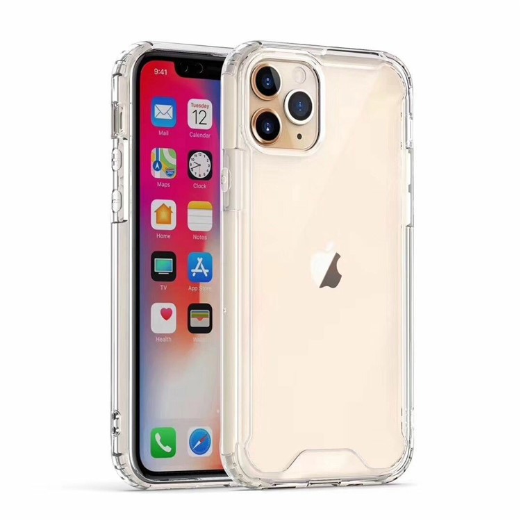 Shockproof TPU Frame + Acrylic Back Combo Shell for iPhone 11 Pro 5.8 inch - Transparent-2