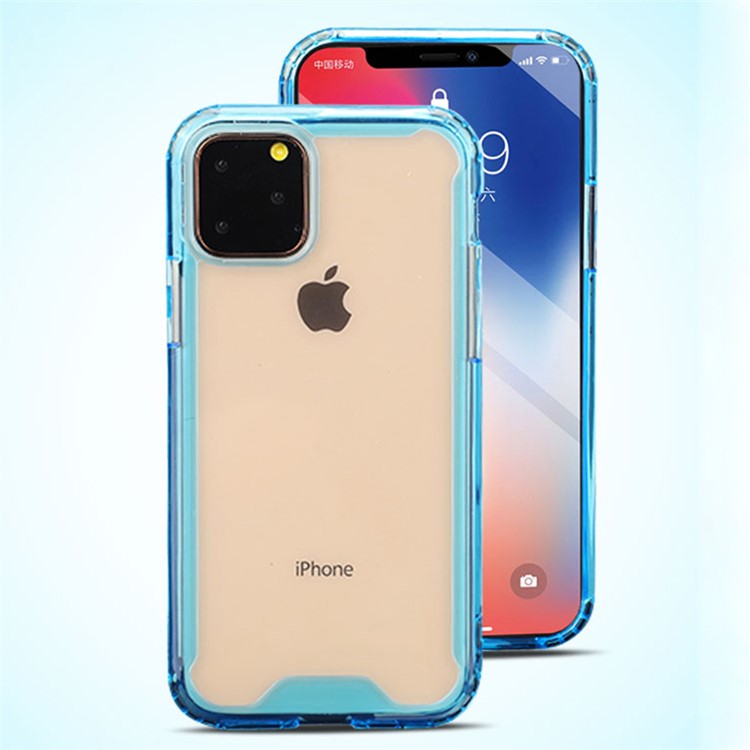 Shockproof TPU Frame + Acrylic Back Combo Shell for iPhone 11 Pro 5.8 inch - Blue-1