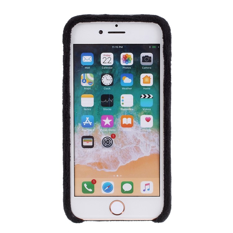 Plush Coated TPU Phone Case Cover for iPhone SE 2nd Gen (2020)/8/7 4.7 inch - Black-3