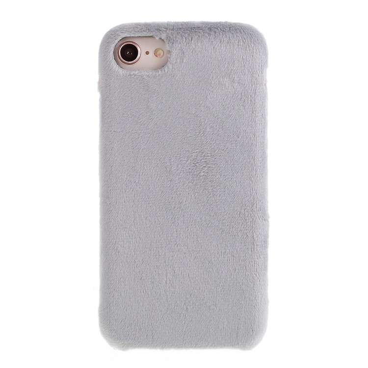 Plush Coated TPU Phone Case Cover for iPhone SE 2nd Gen (2020)/8/7 4.7 inch - Grey-1