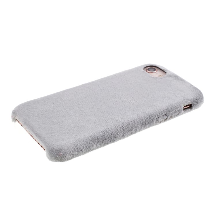 Plush Coated TPU Phone Case Cover for iPhone SE 2nd Gen (2020)/8/7 4.7 inch - Grey-4
