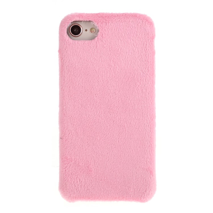 Plush Coated TPU Phone Case Cover for iPhone SE 2nd Gen (2020)/8/7 4.7 inch - Pink-1