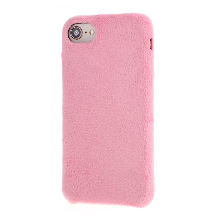 Plush Coated TPU Phone Case Cover for iPhone SE 2nd Gen (2020)/8/7 4.7 inch - Pink-2