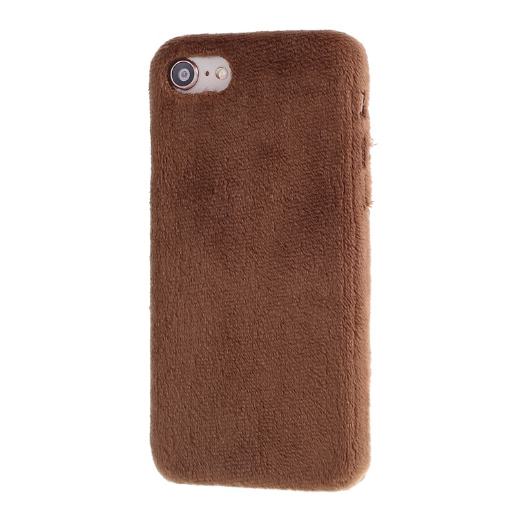 Plush Coated TPU Phone Case Cover for iPhone SE 2nd Gen (2020)/8/7 4.7 inch - Brown-2