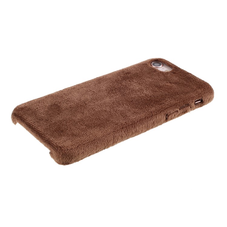 Plush Coated TPU Phone Case Cover for iPhone SE 2nd Gen (2020)/8/7 4.7 inch - Brown-4