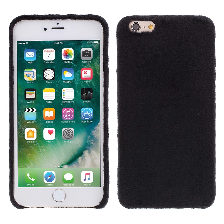 Plüsch Beschichtet TPU Schutztelefonkasten Für Iphone 6S / 6 4,7-Zoll- - Schwarz-1