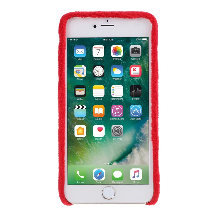 Plush Coated TPU Protective Phone Case for iPhone 6s/6 4.7-inch - Red-3