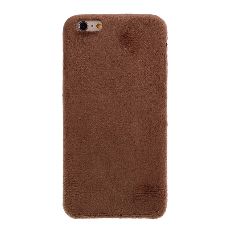 Plush Coated TPU Protective Phone Case for iPhone 6s/6 4.7-inch - Brown-1