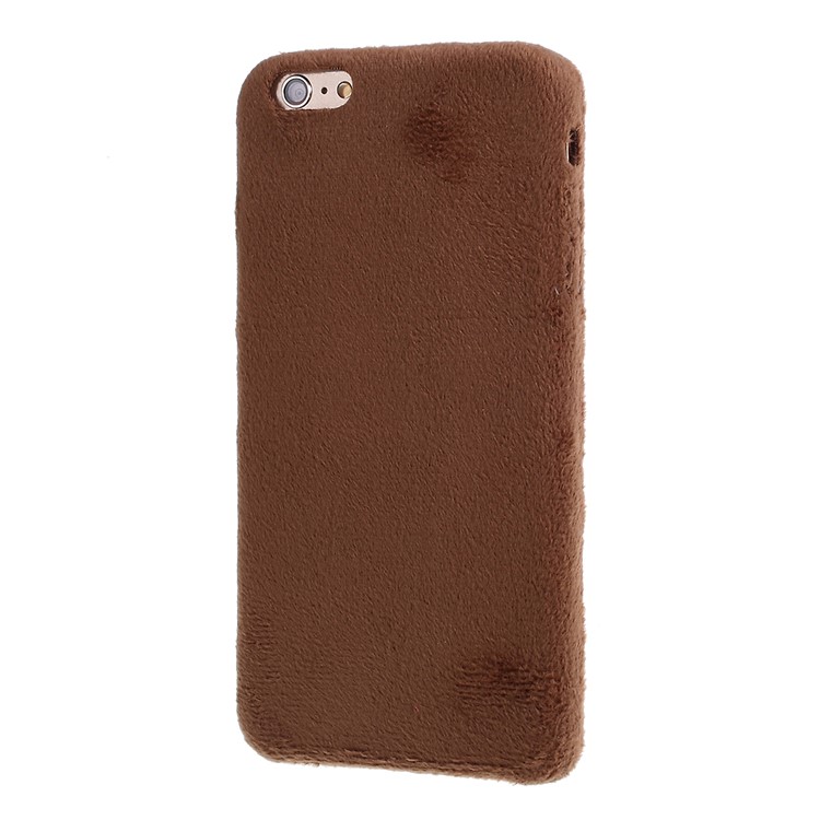 Plush Coated TPU Protective Phone Case for iPhone 6s/6 4.7-inch - Brown-2
