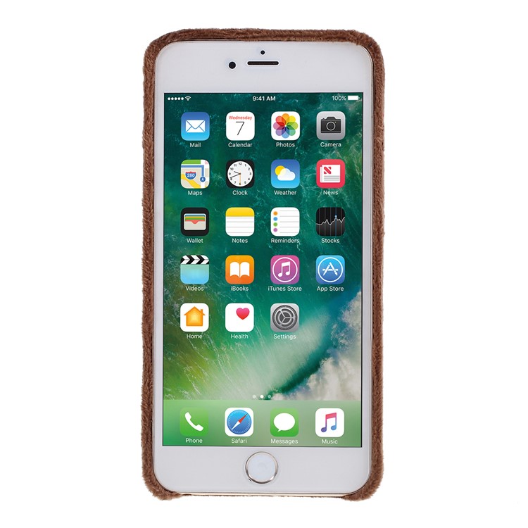 Plush Coated TPU Protective Phone Case for iPhone 6s/6 4.7-inch - Brown-3