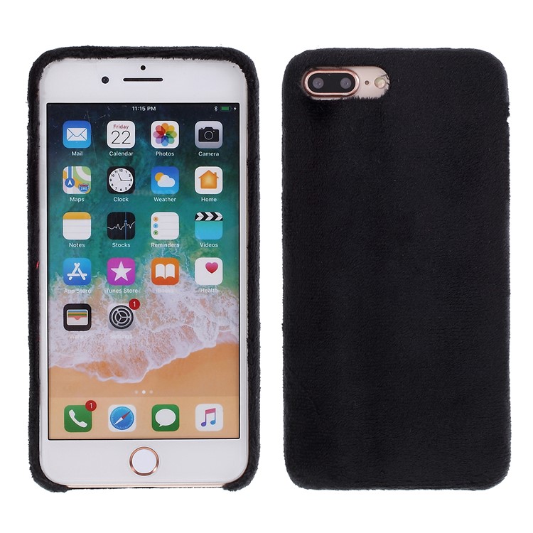 Plush Coated TPU Phone Protection Case for iPhone 7 Plus/8 Plus 5.5 inch - Black-1