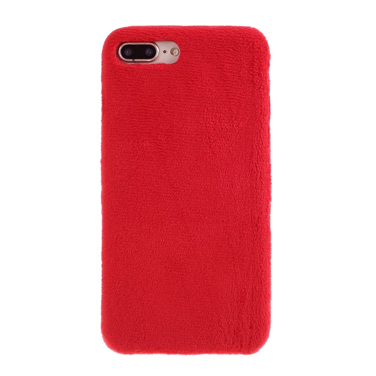 Plush Coated TPU Phone Protection Case for iPhone 7 Plus/8 Plus 5.5 inch - Red-1