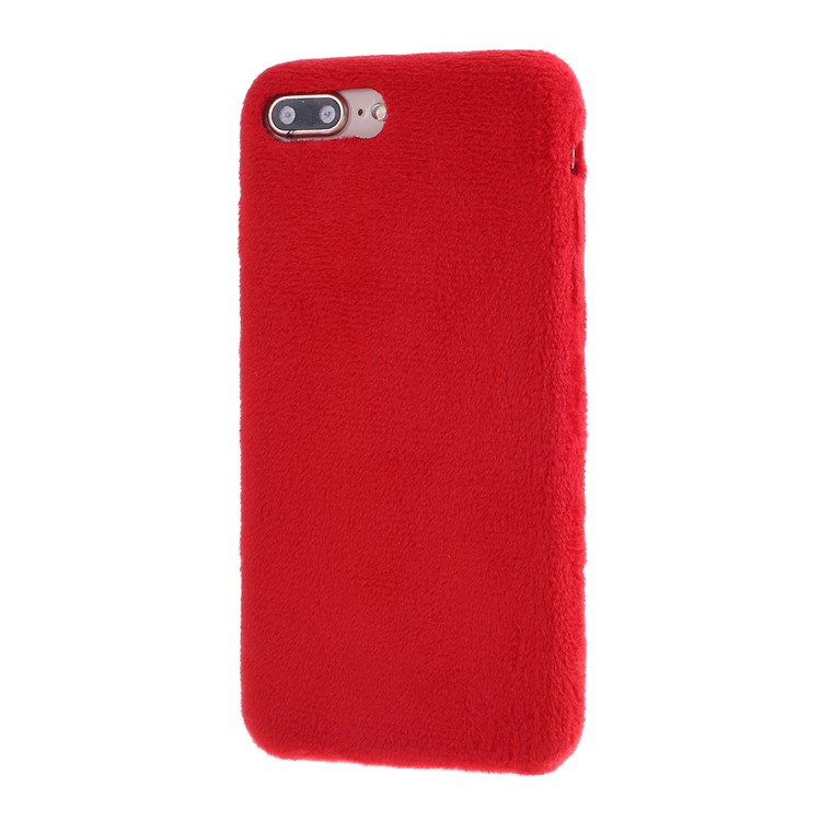 Plush Coated TPU Phone Protection Case for iPhone 7 Plus/8 Plus 5.5 inch - Red-2
