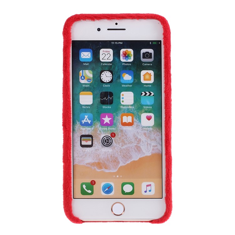 Plush Coated TPU Phone Protection Case for iPhone 7 Plus/8 Plus 5.5 inch - Red-3