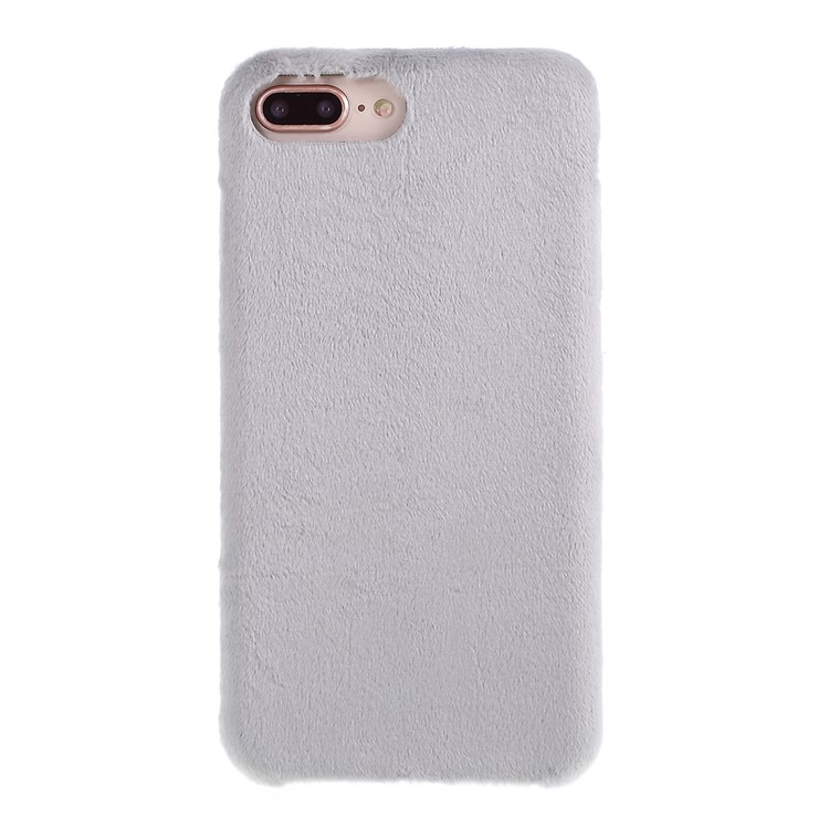 Plüsch Beschichtet TPU Telefonschutzfall Für Iphone 7 Plus / 8 Plus 5,5 Zoll - Grau-1