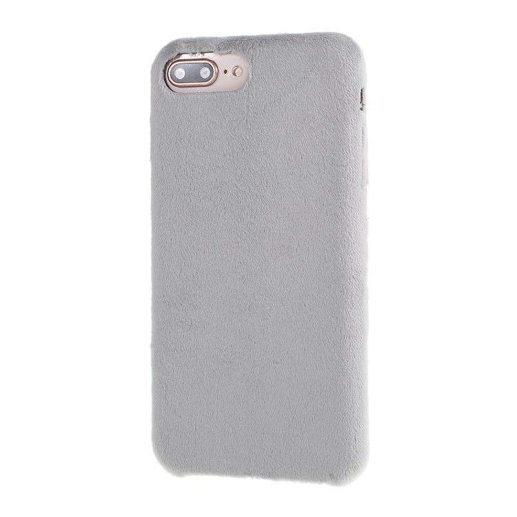 Plüsch Beschichtet TPU Telefonschutzfall Für Iphone 7 Plus / 8 Plus 5,5 Zoll - Grau-2