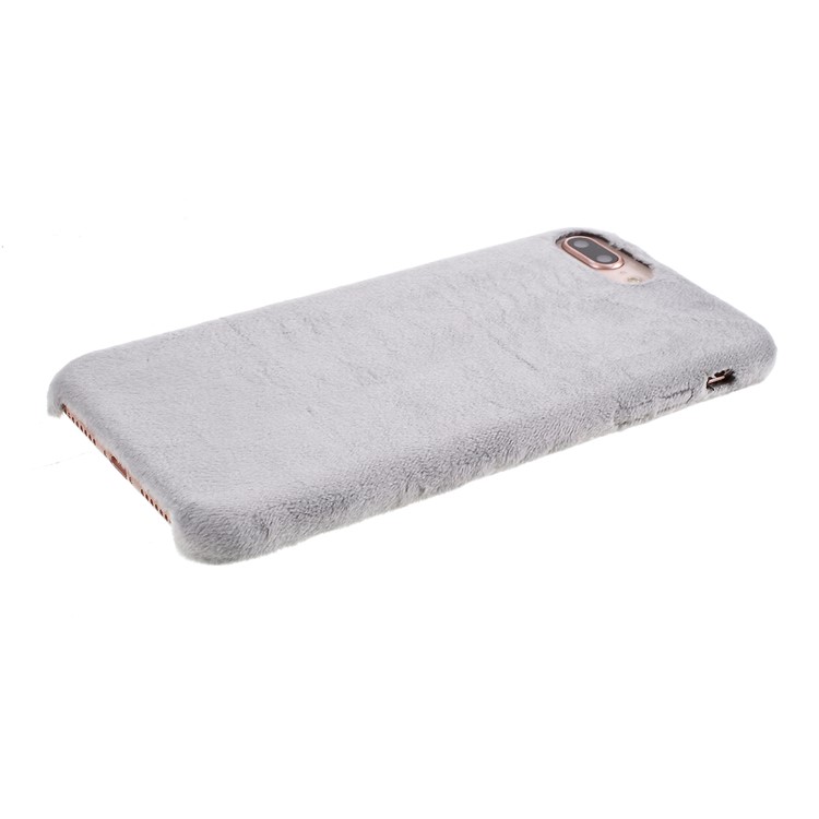 Plüsch Beschichtet TPU Telefonschutzfall Für Iphone 7 Plus / 8 Plus 5,5 Zoll - Grau-4