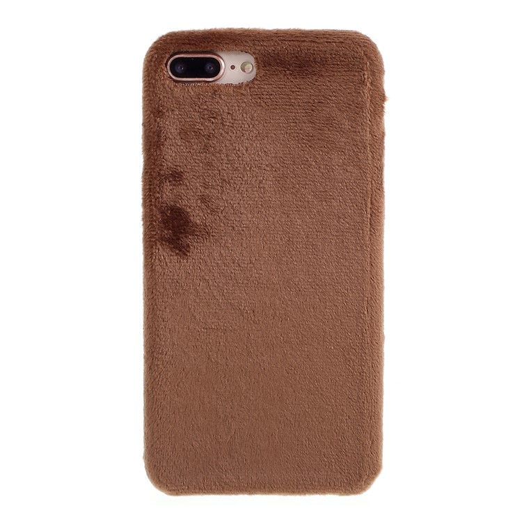 Plush Coated TPU Phone Protection Case for iPhone 7 Plus/8 Plus 5.5 inch - Brown-1