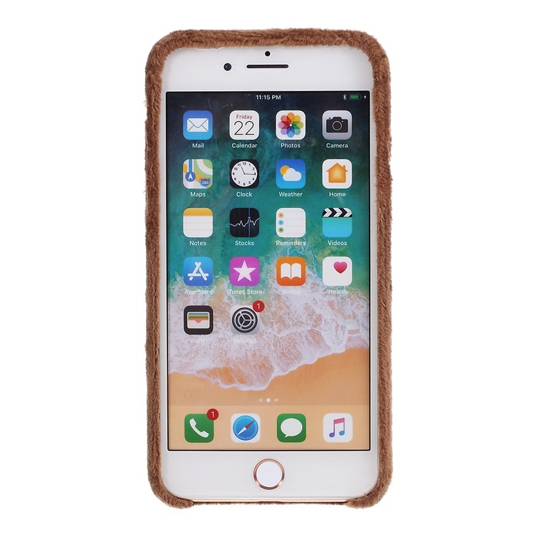 Plush Coated TPU Phone Protection Case for iPhone 7 Plus/8 Plus 5.5 inch - Brown-3