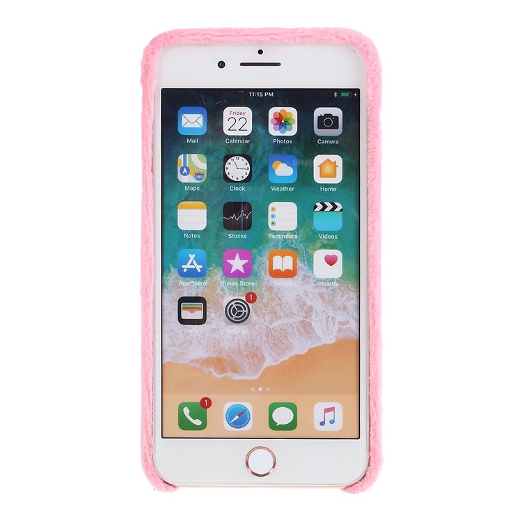 Plush Coated TPU Phone Protection Case for iPhone 7 Plus/8 Plus 5.5 inch - Pink-3