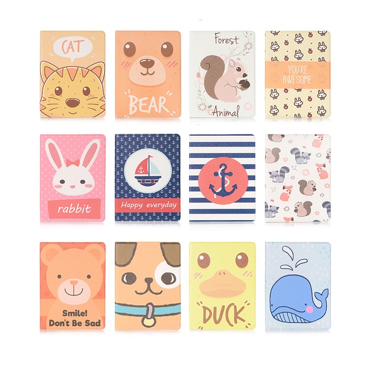 For iPad 10.2 (2019) Cartoon Embossed Pattern Smart Leather Tablet Case - Rabbits and Characters-11