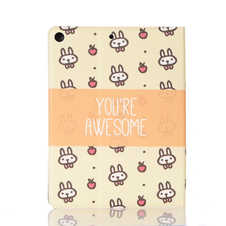 For iPad 10.2 (2019) Cartoon Embossed Pattern Smart Leather Tablet Case - Rabbits and Characters-3