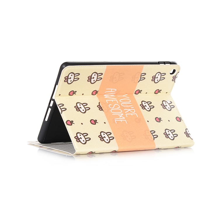 For iPad 10.2 (2019) Cartoon Embossed Pattern Smart Leather Tablet Case - Rabbits and Characters-5
