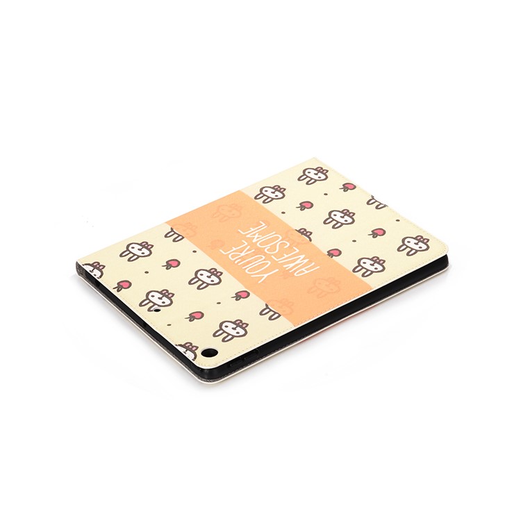 For iPad 10.2 (2019) Cartoon Embossed Pattern Smart Leather Tablet Case - Rabbits and Characters-7